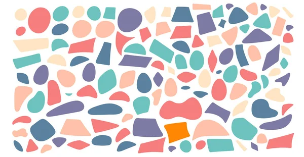 Arkaplan ve Desen Tasarımı için Rasgele Soyut Organik Şekil Çizimleri. İzole Vektör Şekil Resimleri.