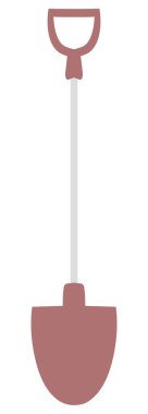 Kürek taşıyıcısı beyaz arka planda izole edildi. Çocuk Kitabı Çizim Grafikleri. Çiftçilik ve Bahçe Araçları ve Ekipman Vektörü Grafikleri.