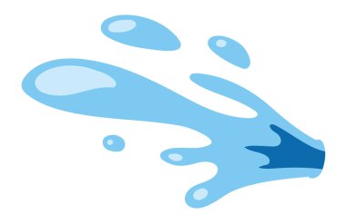 Su Sıçratma Vektörü Beyaz Arkaplanda izole edildi. Çocuk Kitabı Çizim Grafikleri. Su Vektörü Grafikleri Akımı.