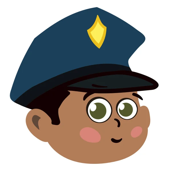 Cute Police Officer Kid Face Cute Adorable Boy Child Police — Stock Photo, Image