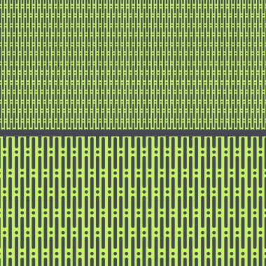 Kusursuz Soyut Basit Organik Desen. Ölçeklenebilir Sıvı Stil Çizgileri Deseni. Sıvı Stil 'de 2 farklı desen. Neon Yeşil Arkaplan ve Koyu Mavi Önplan.