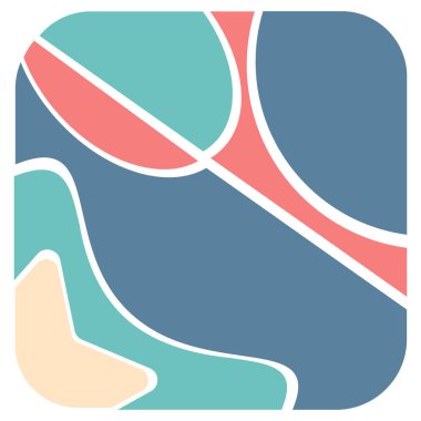 Soyut kare rastgele renkli lekeler. Yuvarlak köşeli renkli organik leke. Sıvı sıvı çakıl taşı silueti damlası Mürekkep lekesi düzensiz şekil pürüzsüz basit yuvarlak kenarlar.