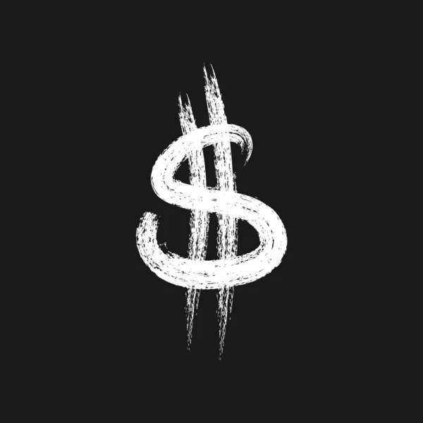 Dollar Tecken Symbol Ikon Vektor Med Hjälp Chalk Style Svart — Stockfoto