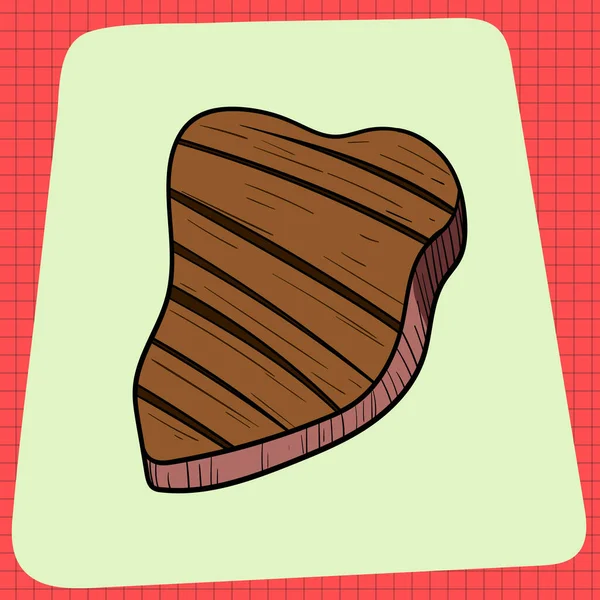 Gros Morceau Steak Grillé Tagliata Articles Ménage Petit Déjeuner Tous — Image vectorielle