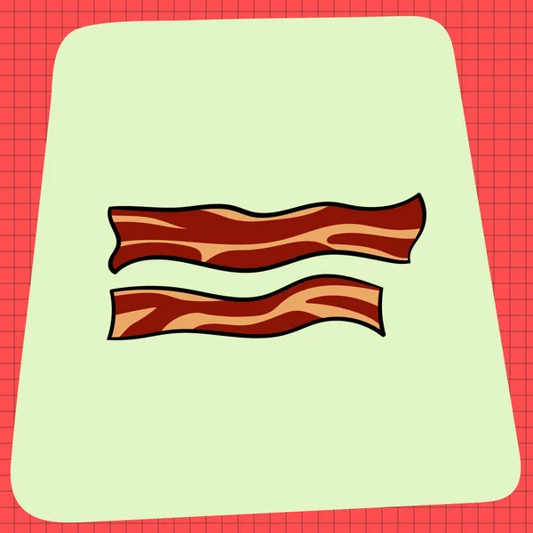 Bandes Bacon Frit Chaud Articles Ménage Petit Déjeuner Tous Les — Image vectorielle