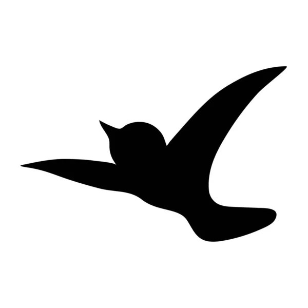 Silhouette Oiseau Noir Sur Fond Blanc Pas Ciel Vecteur Libre — Image vectorielle