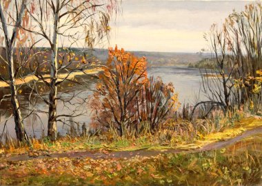 Bu resim doğadan ünlü bir Rus sanatçı tarafından yapıldı. Resim, havanın doğal durumunu ve nehirdeki günbatımının gerçek gölgelerini gösteriyor. Sanatçı Polenov ve şair Tsvetaeva bu yerlerde yaşadılar..