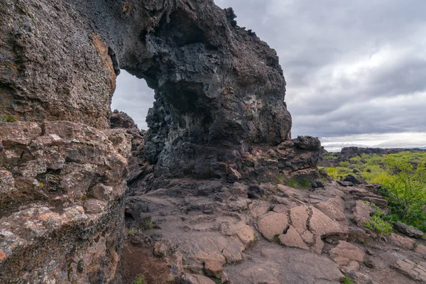 Arco Basalto Área Dimmu Borgir Del Norte Islandia Día Frío —  Fotos de Stock