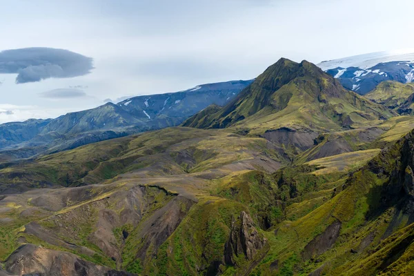 Tiszta Égbolt Thorsmork Völgye Felett Dél Izlandon Bizarr Vulkáni Táj — Stock Fotó