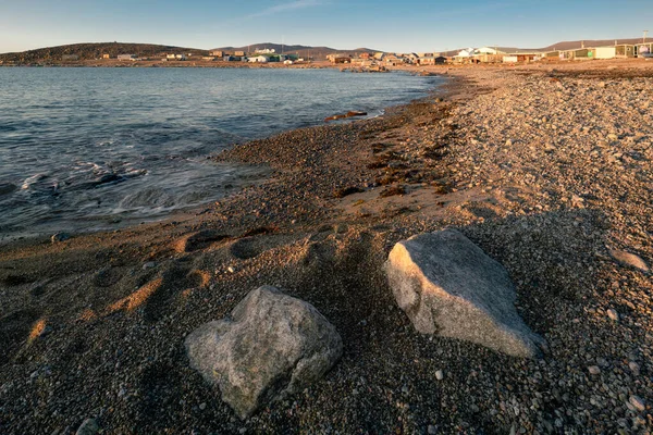 Golden Hour Remote Inuit Community Qikiqtarjuaq Broughton Island Nunavut Canada — Stock Photo, Image