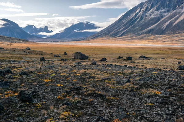 Owl River Bed Asgard Akshayuk Pass Nunavut Beautiful Arctic Landscape — Stock Photo, Image