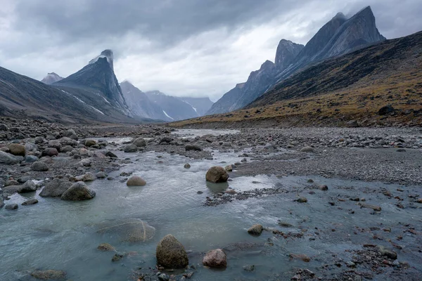 Bed Wild Weasel River Remote Arctic Valley Cloudy Rainy Day — Stock Photo, Image