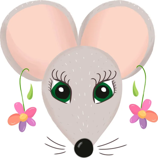 Ζωγραφισμένο ποντίκι φορέα κινουμένων σχεδίων — Διανυσματικό Αρχείο