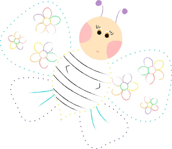 Κουκκίδα μέλισσας στο χρώμα — Διανυσματικό Αρχείο