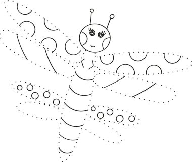 dragonfly coloring dot to dot clipart