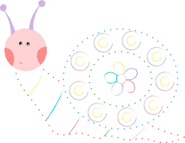 Caracol ponto a ponto na cor —  Vetores de Stock