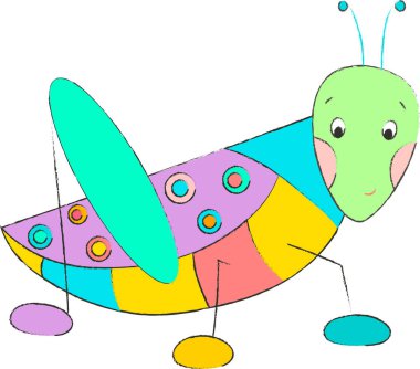 çizgi film çekirgesi renginde