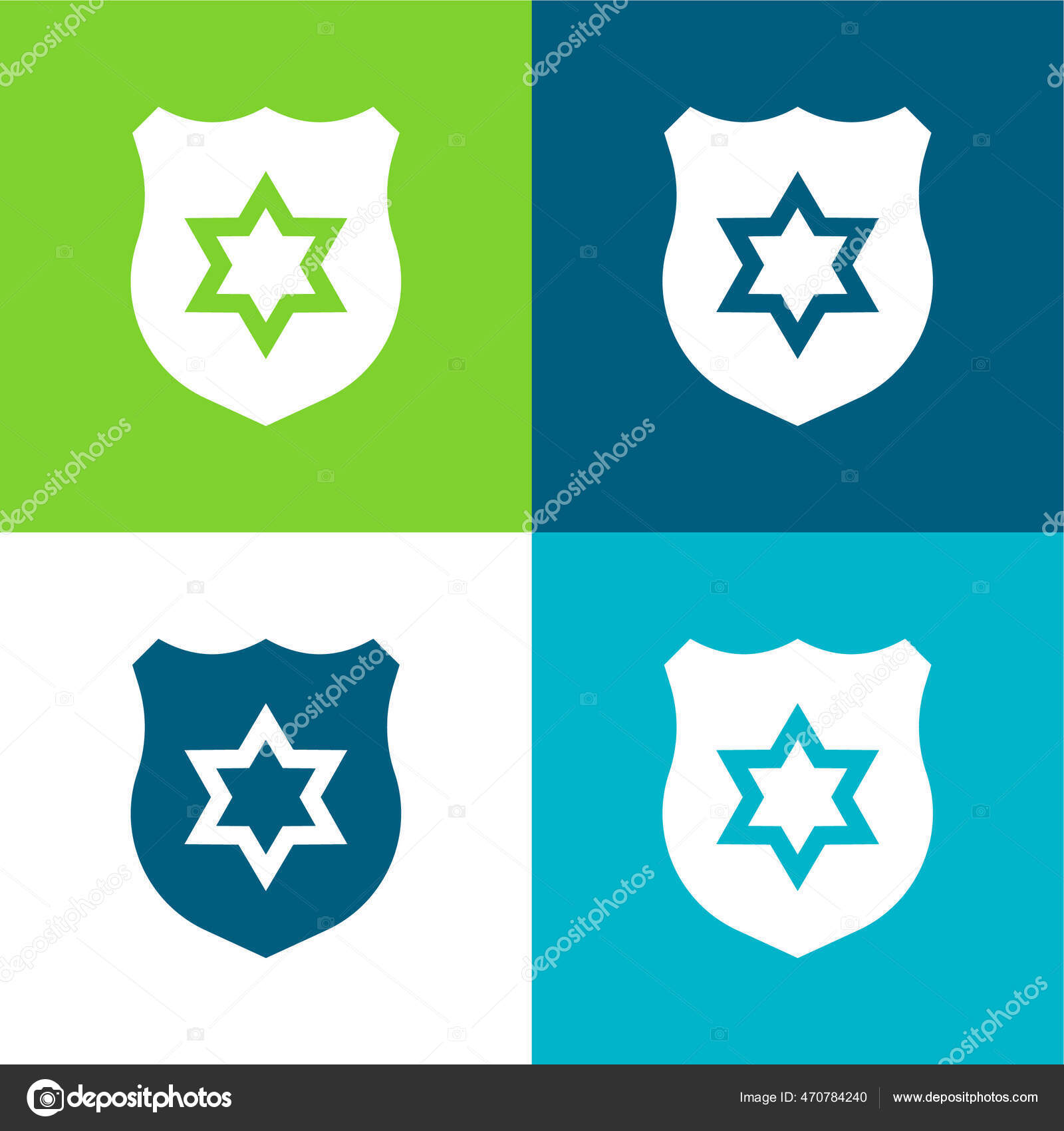 Badge Flat Four Color Minimal Icon Set Stock Vector by ©Infolight 470784240
