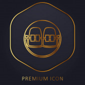 Braces golden line premium logo or icon