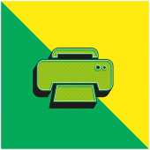 Black Print Interface Symbol Zelené a žluté moderní 3D vektorové logo