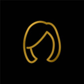 Szőke Női Haj alakú aranyozott fém ikon vagy logó vektor
