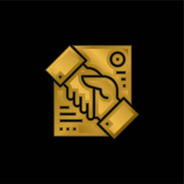 Altın kaplama metalik simge veya logo vektörü