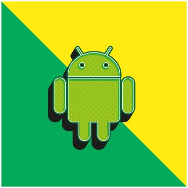 Android Logo Green and yellow modern 3d vector icon logo clipart