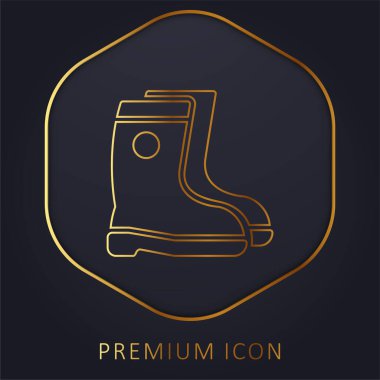 Altın çizgi prim logosunu veya simgesini çizer