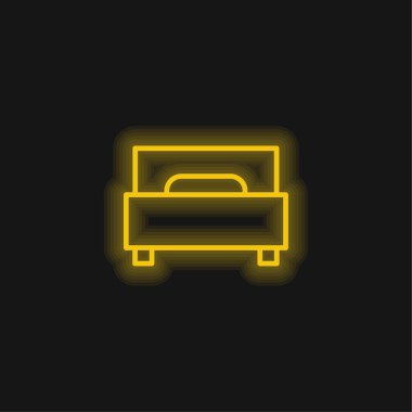 Yatak sarısı parlak neon simgesi