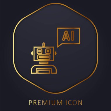 Bot altın çizgisi prim logosu veya simgesi