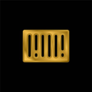 Barkod altın kaplama metalik simge veya logo vektörü