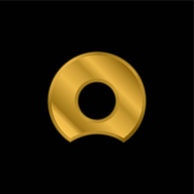 Isırılmış Donut altın kaplama metalik simge veya logo vektörü