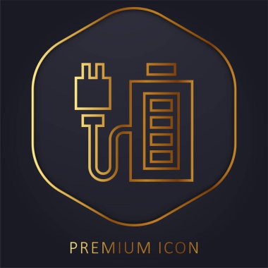 Pil şarjı altın hat prim logosu veya simgesi