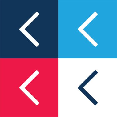 Geriye Arrow mavi ve kırmızı dört renk minimal simgesi