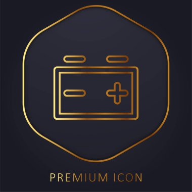 Pil altın çizgisi prim logosu veya simgesi