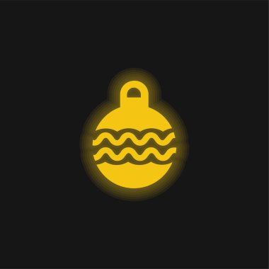 Bauble sarı parlak neon simgesi