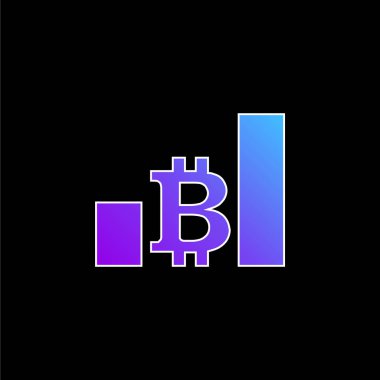 Bitcoin Çubukları Artan Para Mavi Gradyan vektör simgesinin Grafiği