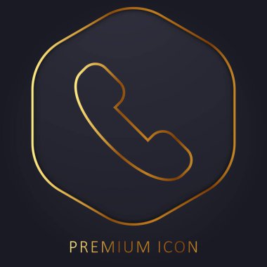 Answer Call golden line premium logo or icon clipart