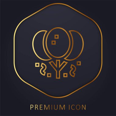 Balonlar altın çizgi prim logosu veya simgesi