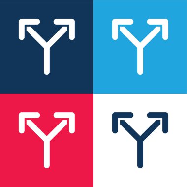 Alternatif mavi ve kırmızı dört renk minimal simge kümesi