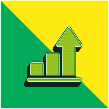 Çubuklar Yeşil ve Sarı Modern 3D vektör simgesi logosu