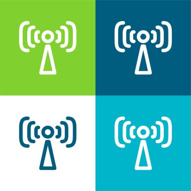 Antenna Signal Symbol Flat four color minimal icon set clipart