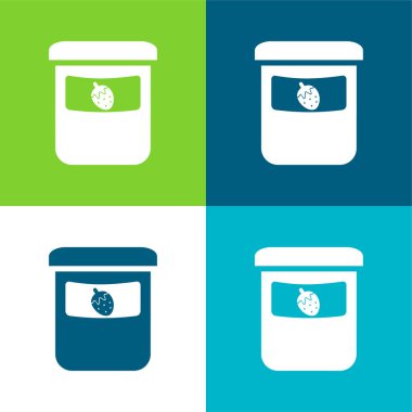 Baby Fruit Food Pot Düz 4 renk simgesi