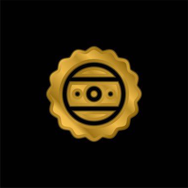 Şişe Kapağı altın kaplama metalik simge veya logo vektörü