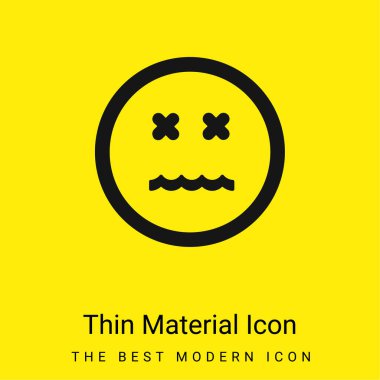 Annulled Emoticon Square Face minimal bright yellow material icon clipart