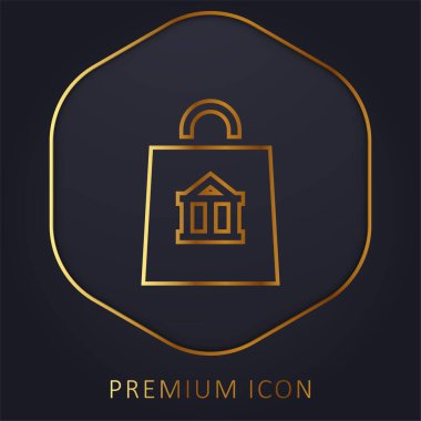Altın çizgi prim logosu veya simgesi