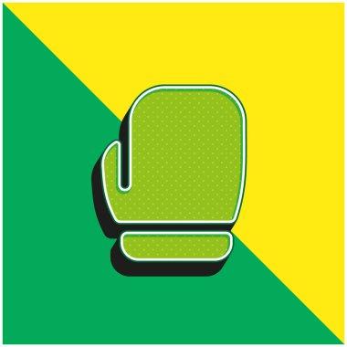 Boks Eldiveni Yeşil ve Sarı 3D vektör simgesi