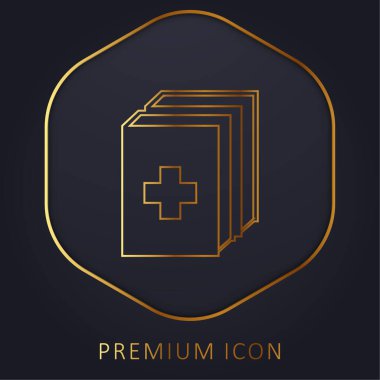 2 Medicine Kit altın çizgi prim logosu veya simgesi