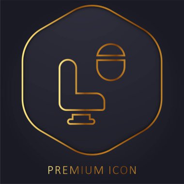 Uçak altın çizgisi prim logosu veya simgesi