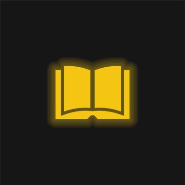 Kitap sarı parlak neon simgesi